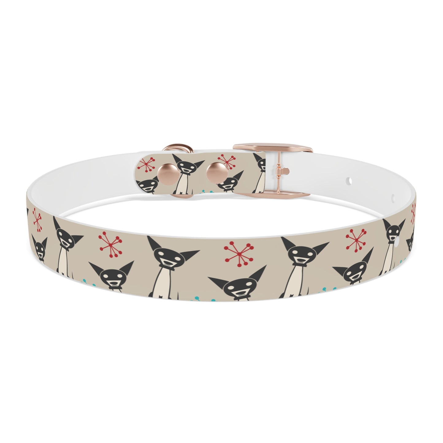 Collar Bandana Dog Collar with Atomic, Cat, Beige Design