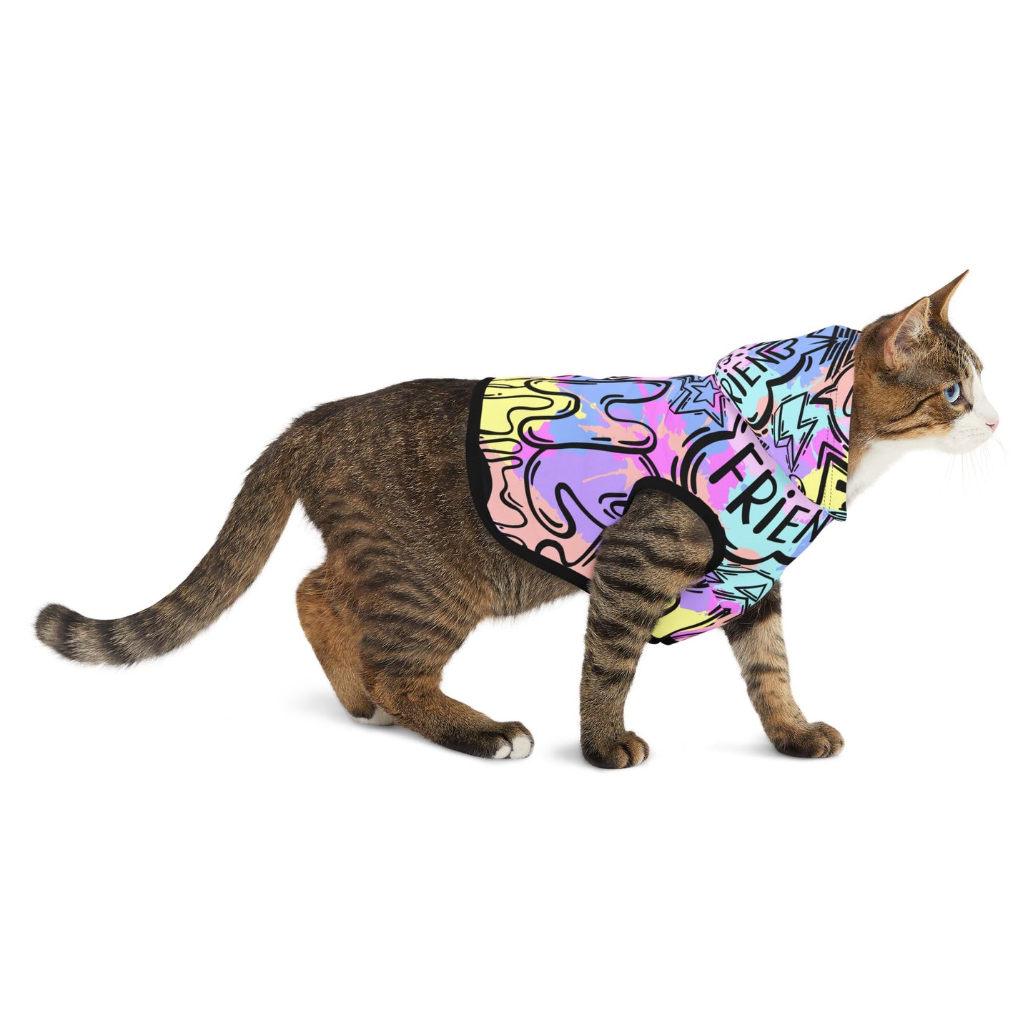 Graffiti Pet Hoodie in Bright Colors