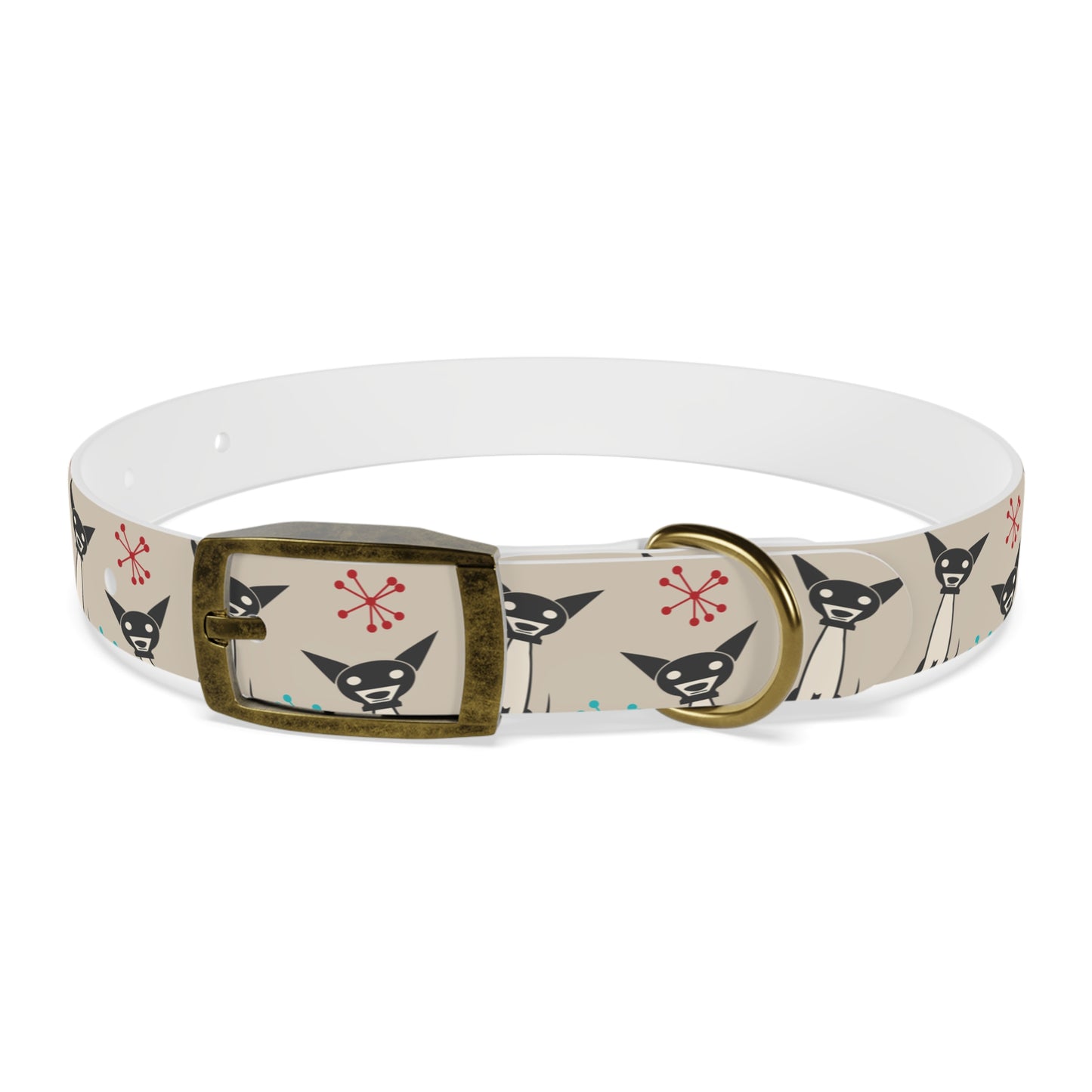 Collar Bandana Dog Collar with Atomic, Cat, Beige Design