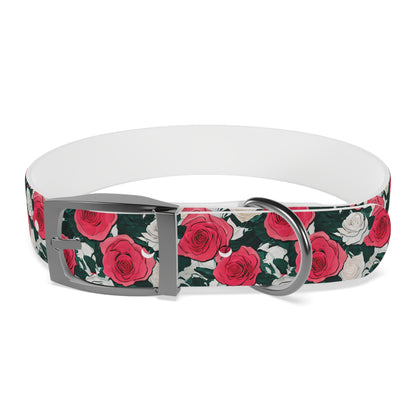 Dog Collar Red Rose Garden Design