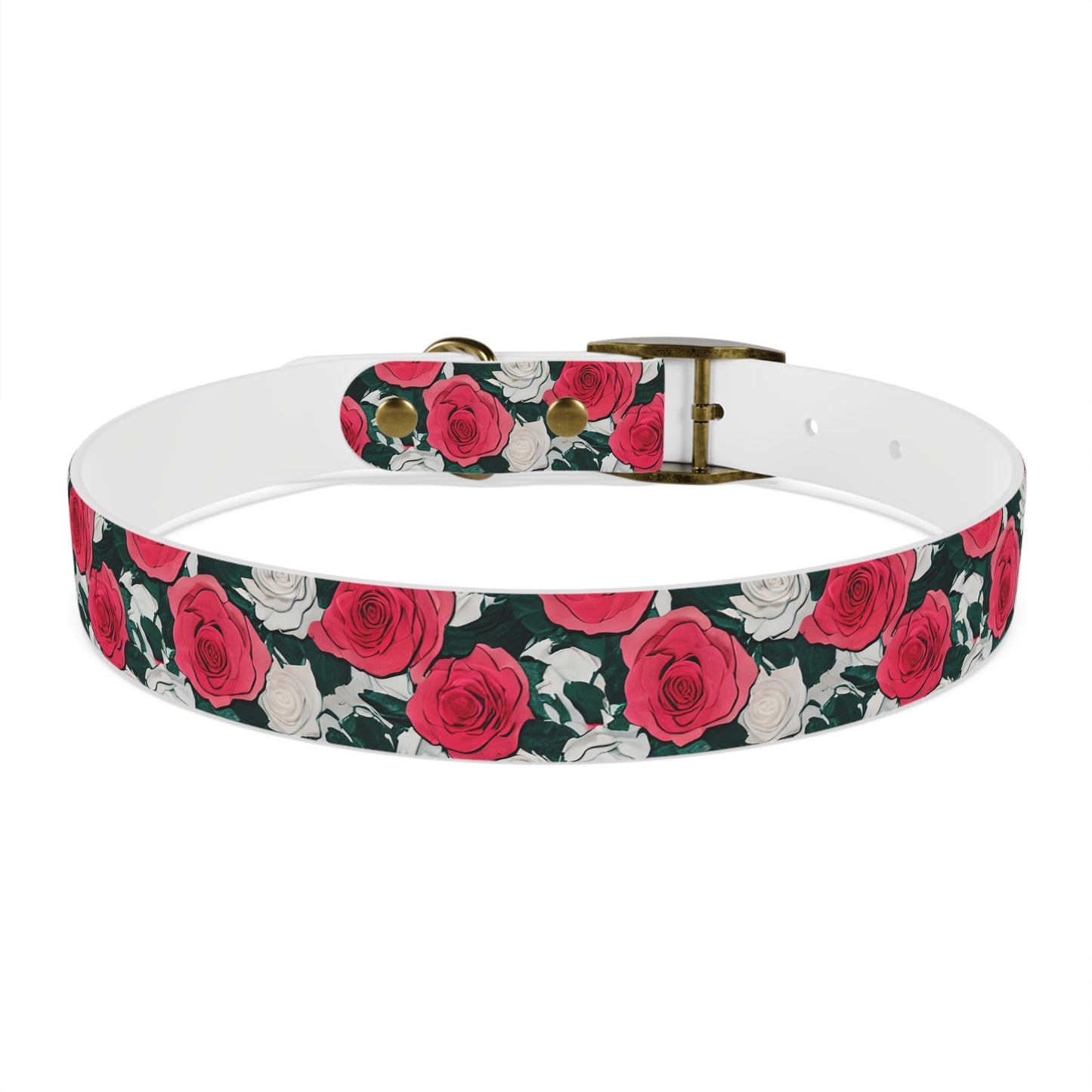 Dog Collar Red Rose Garden Design