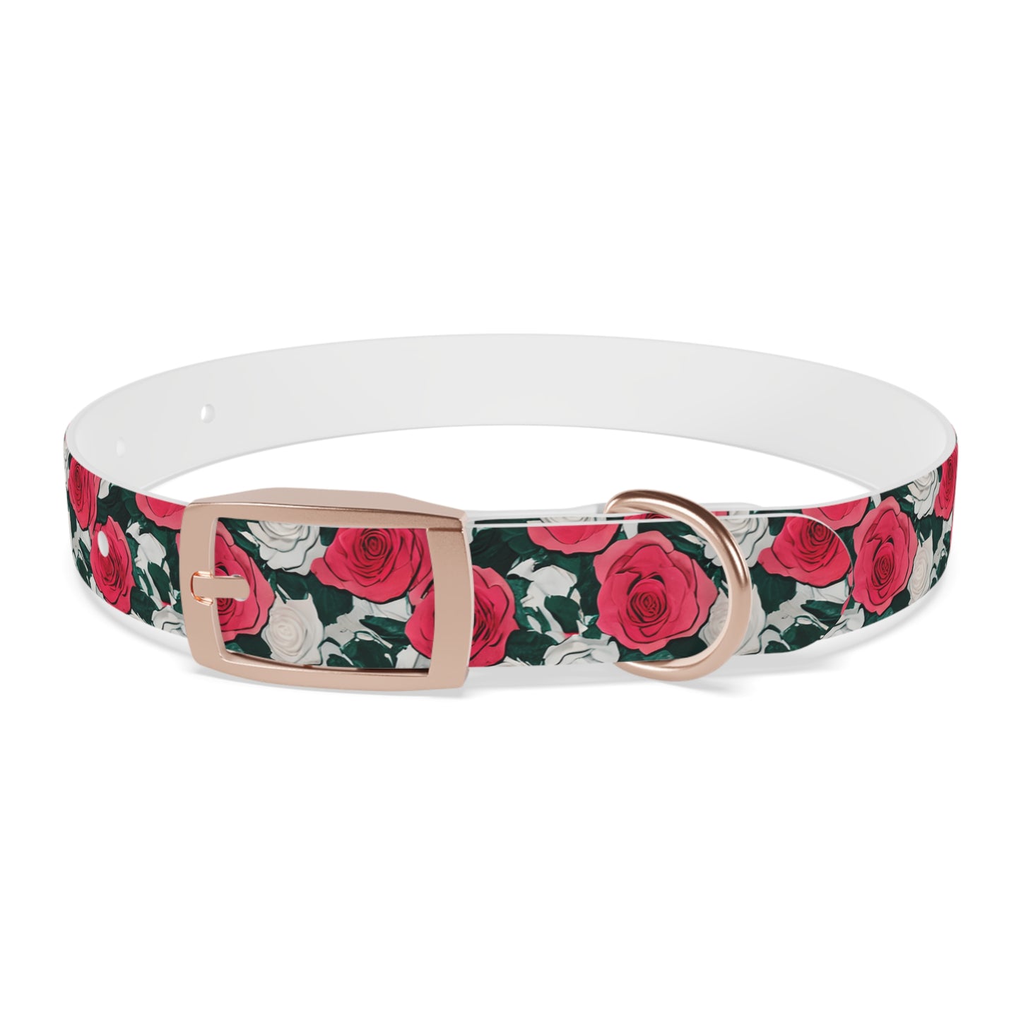 Dog Collar Red Rose Garden Design