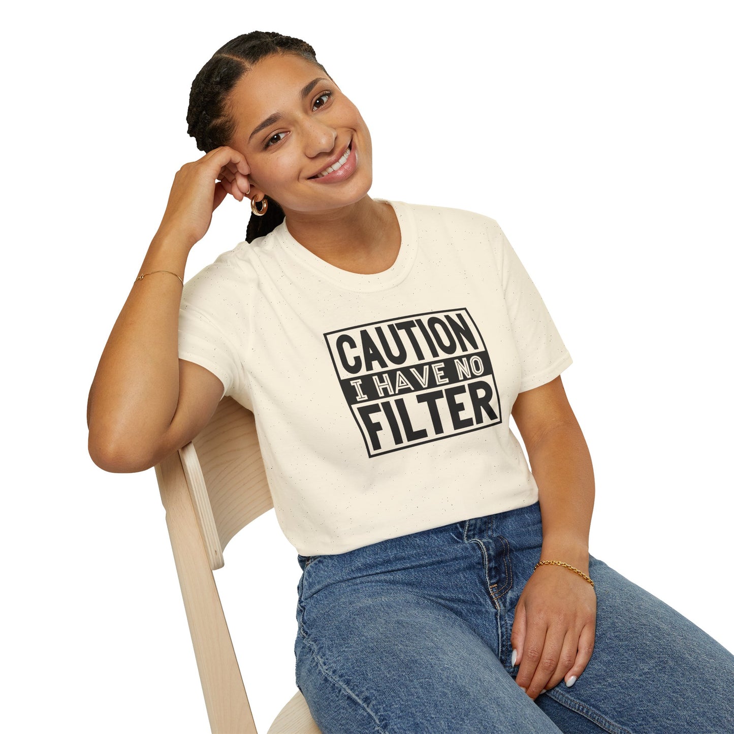 Funny Unisex T-Shirt Caution I Have No Filter