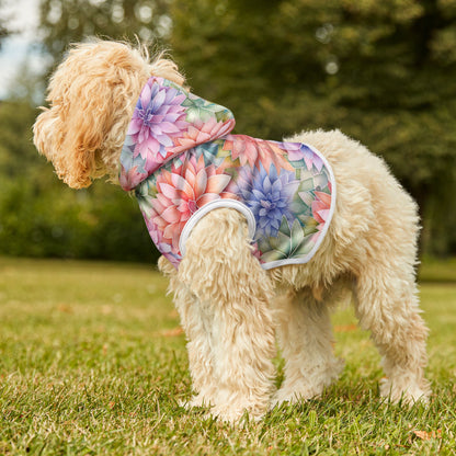 Rainbow Pet Hoodie with Dahlia Design