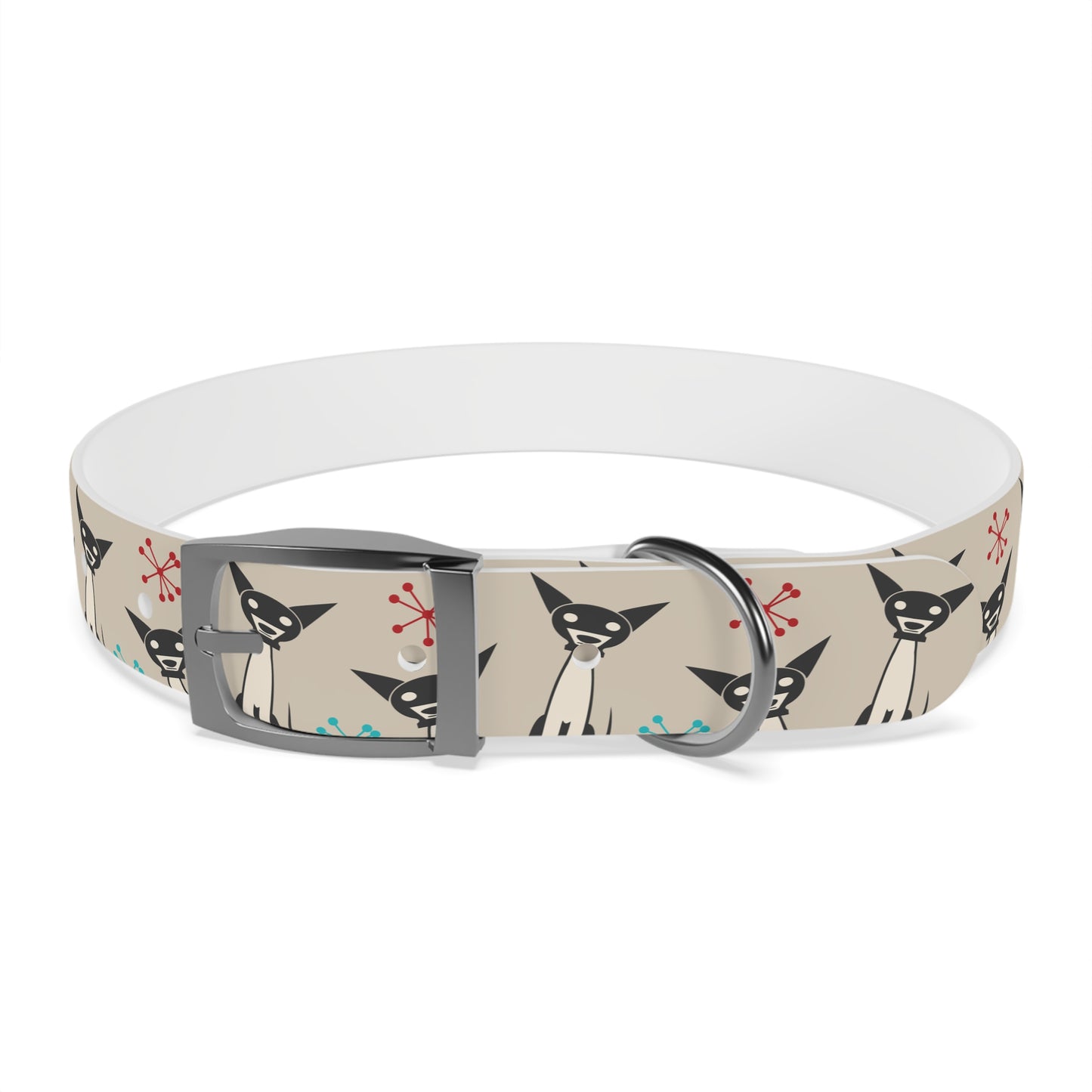 Collar Bandana Dog Collar with Atomic, Cat, Beige Design