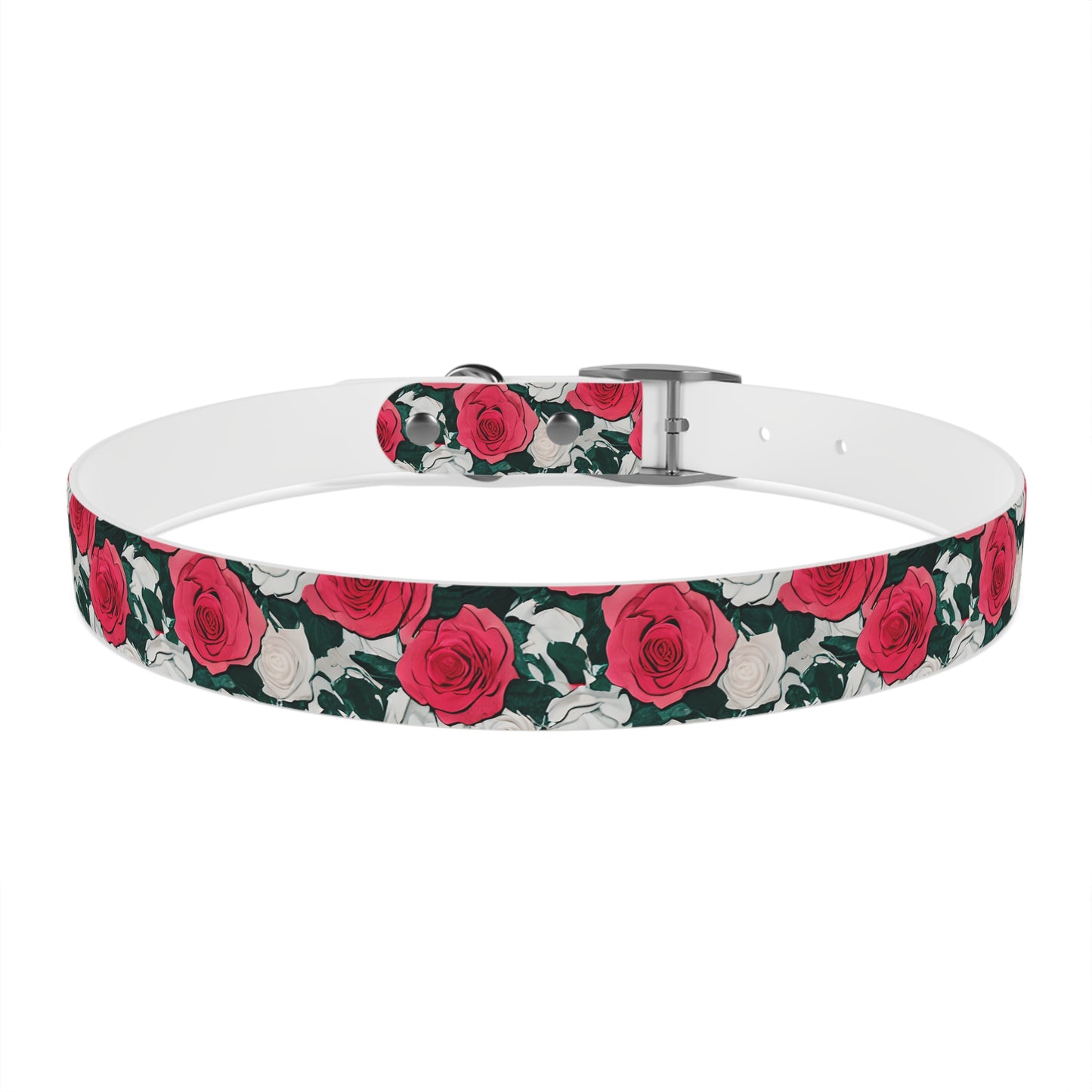 Dog Collar Red Rose Garden Design