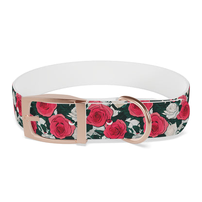 Dog Collar Red Rose Garden Design