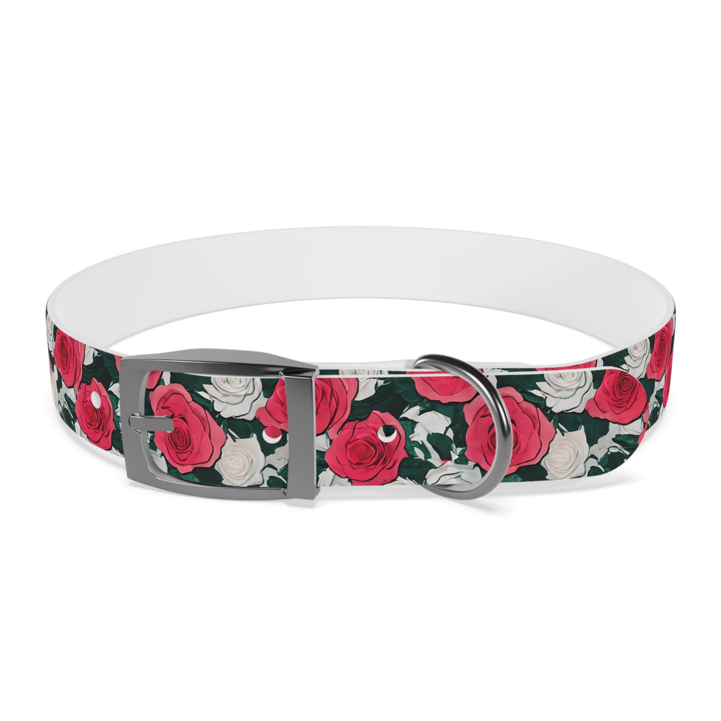 Dog Collar Red Rose Garden Design