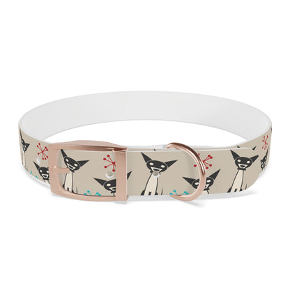 Collar Bandana Dog Collar with Atomic, Cat, Beige Design