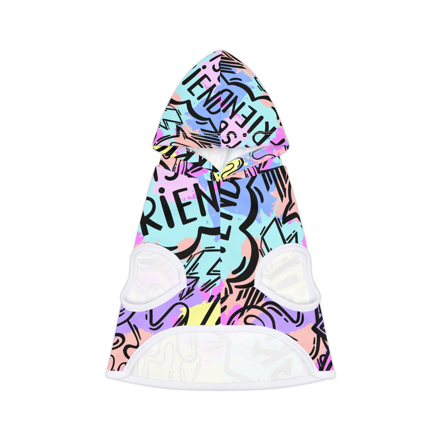 Graffiti Pet Hoodie in Bright Colors