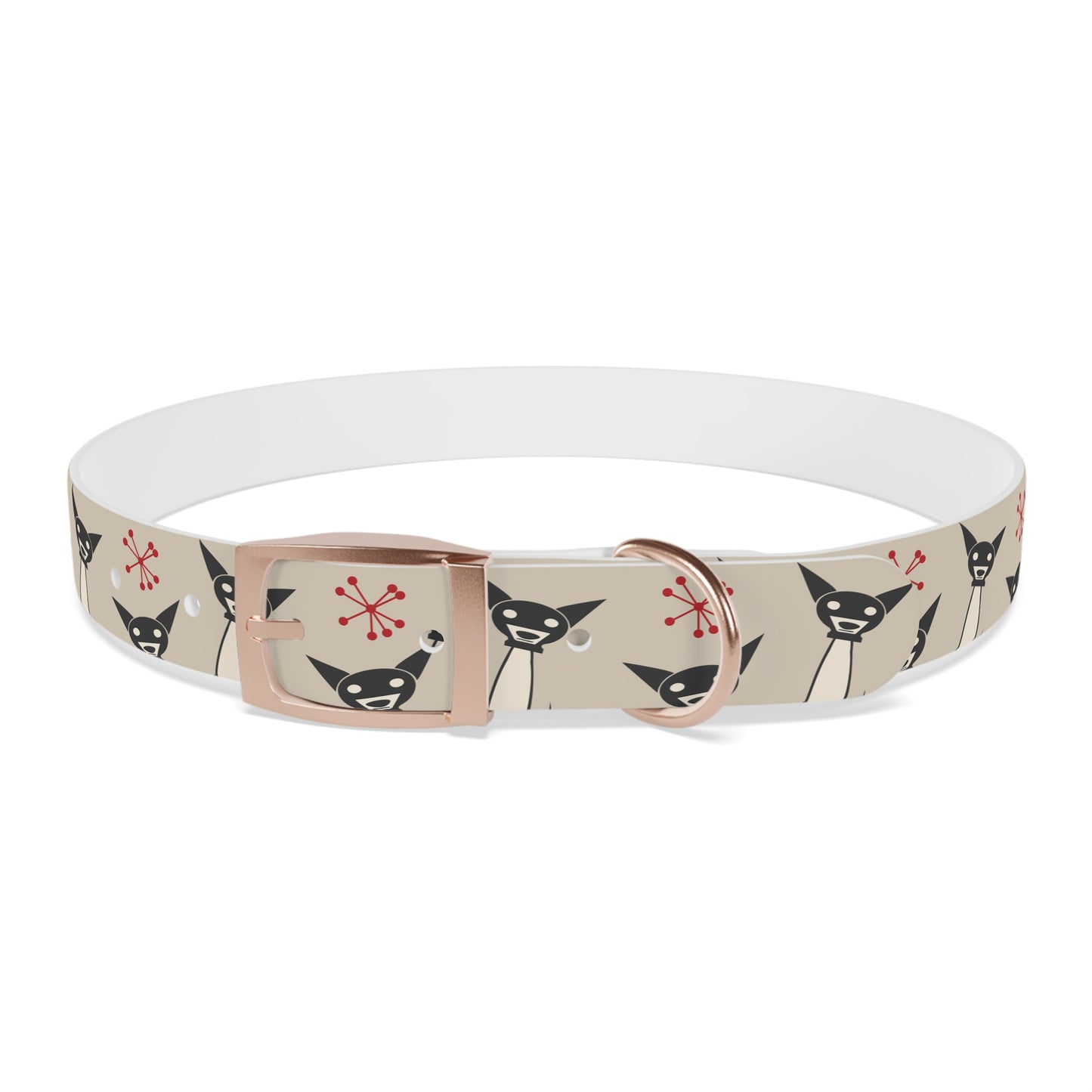 Collar Bandana Dog Collar with Atomic, Cat, Beige Design