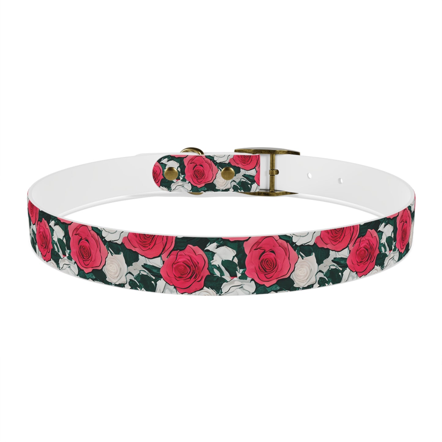 Dog Collar Red Rose Garden Design