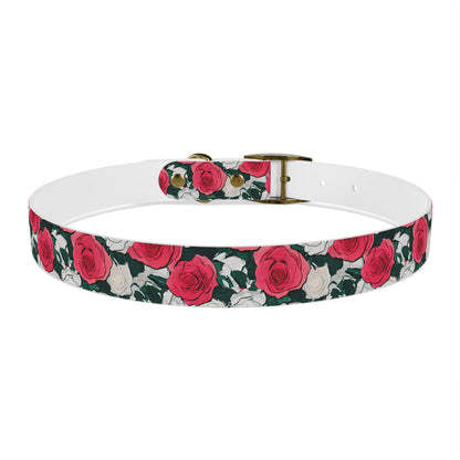 Dog Collar Red Rose Garden Design