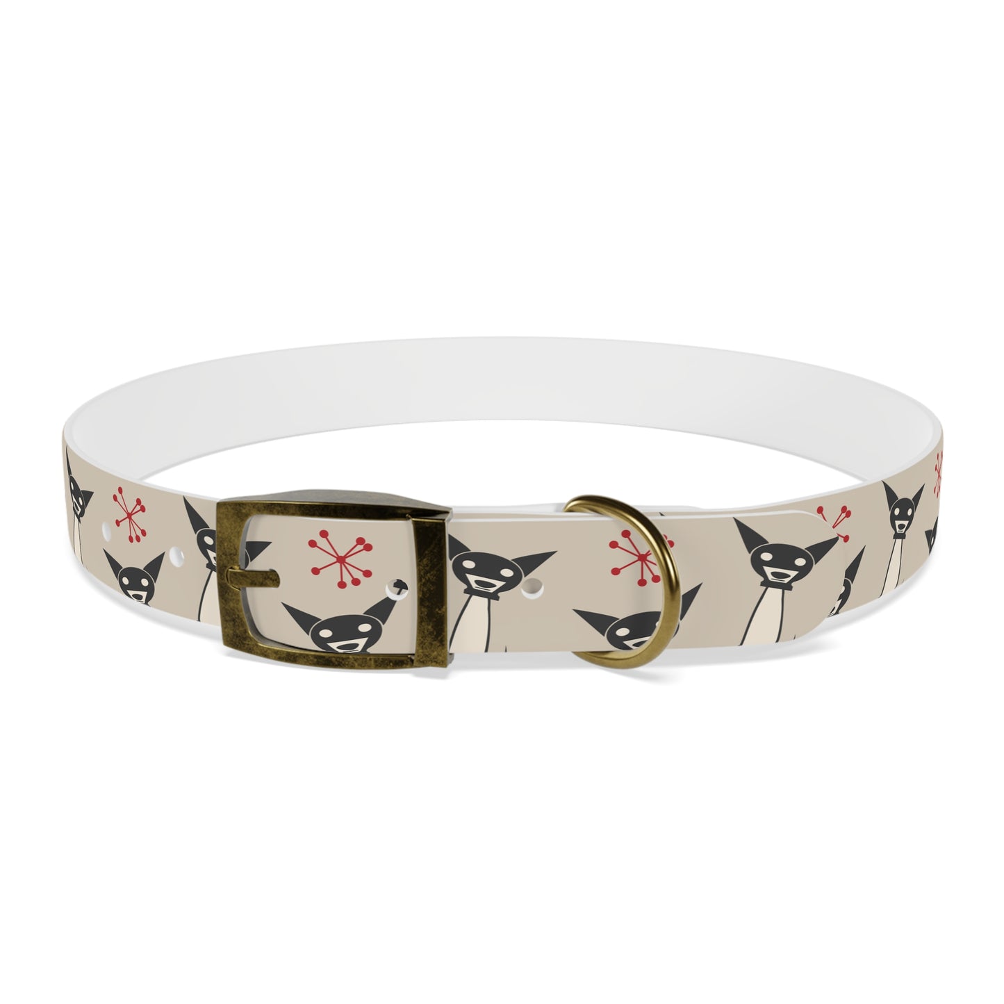 Collar Bandana Dog Collar with Atomic, Cat, Beige Design