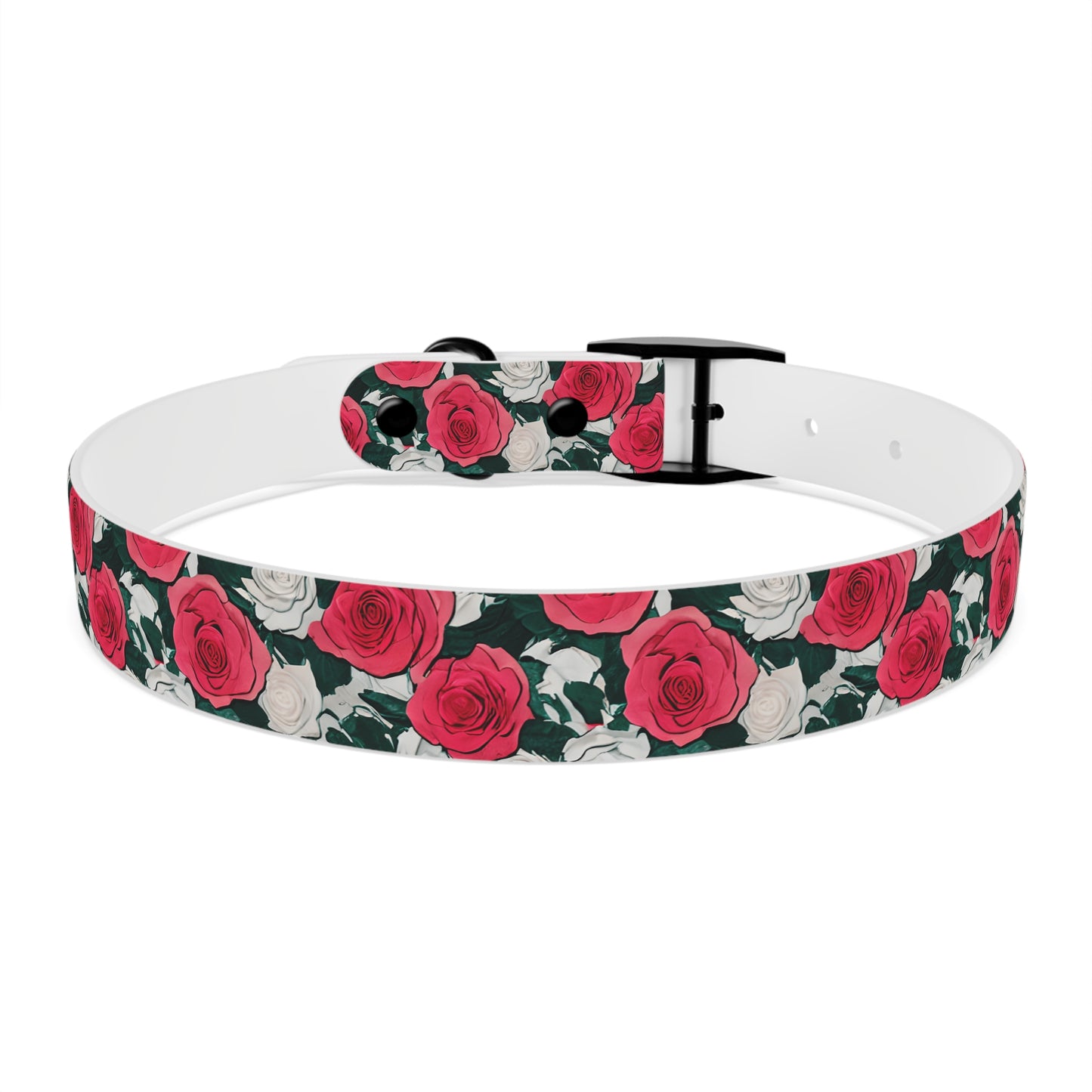 Dog Collar Red Rose Garden Design