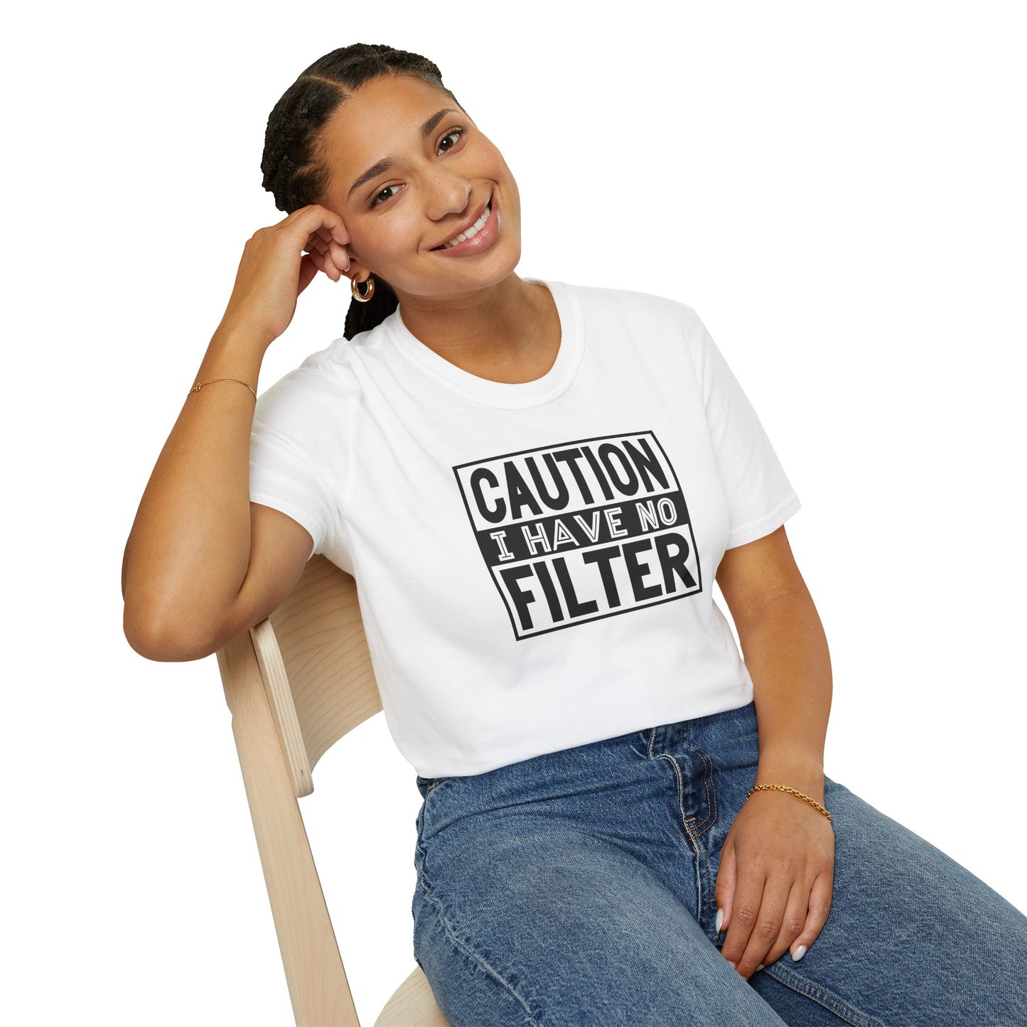 Funny Unisex T-Shirt Caution I Have No Filter