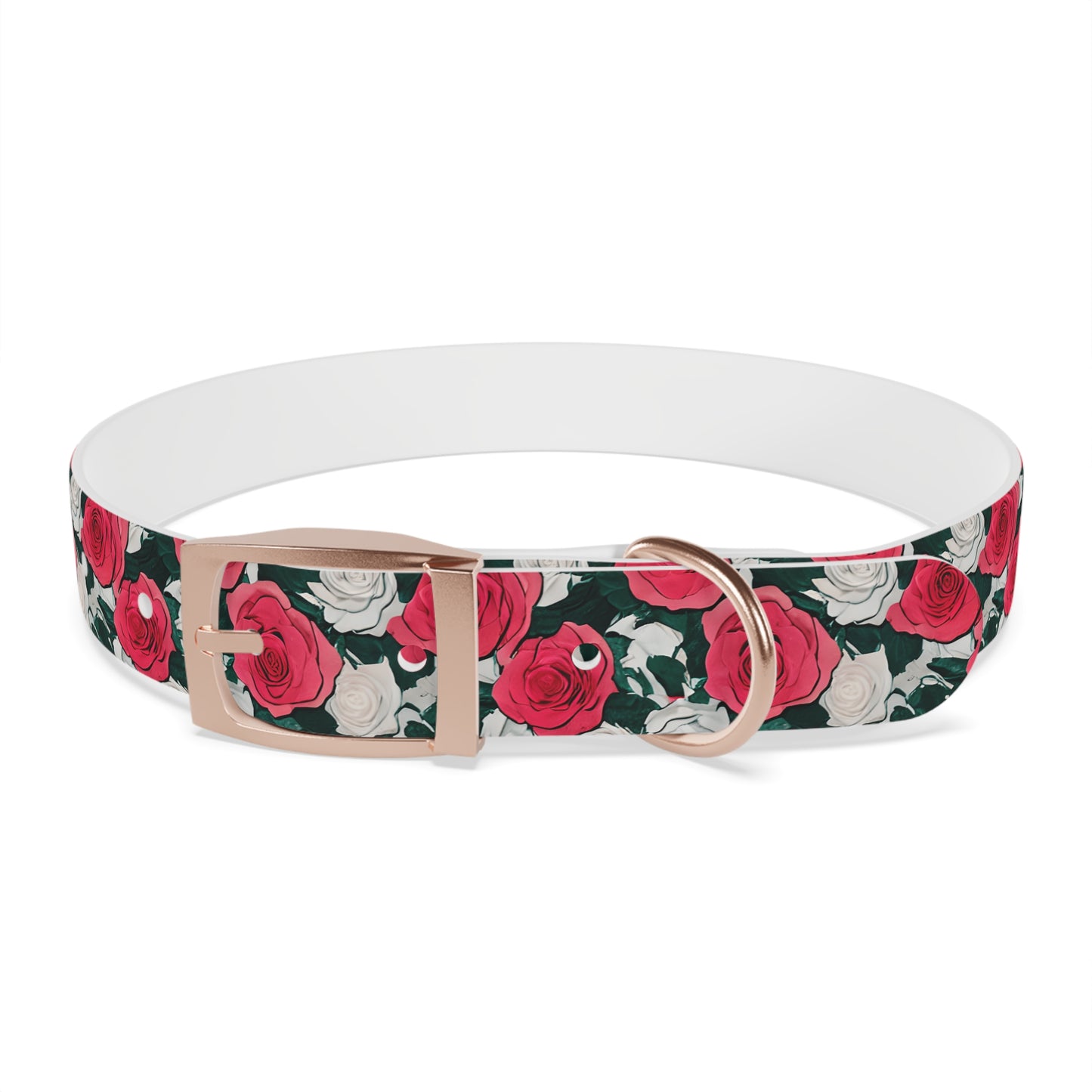 Dog Collar Red Rose Garden Design