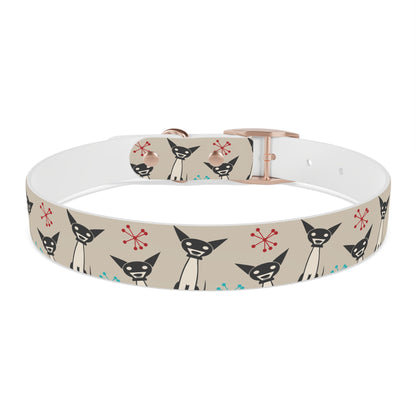 Collar Bandana Dog Collar with Atomic, Cat, Beige Design