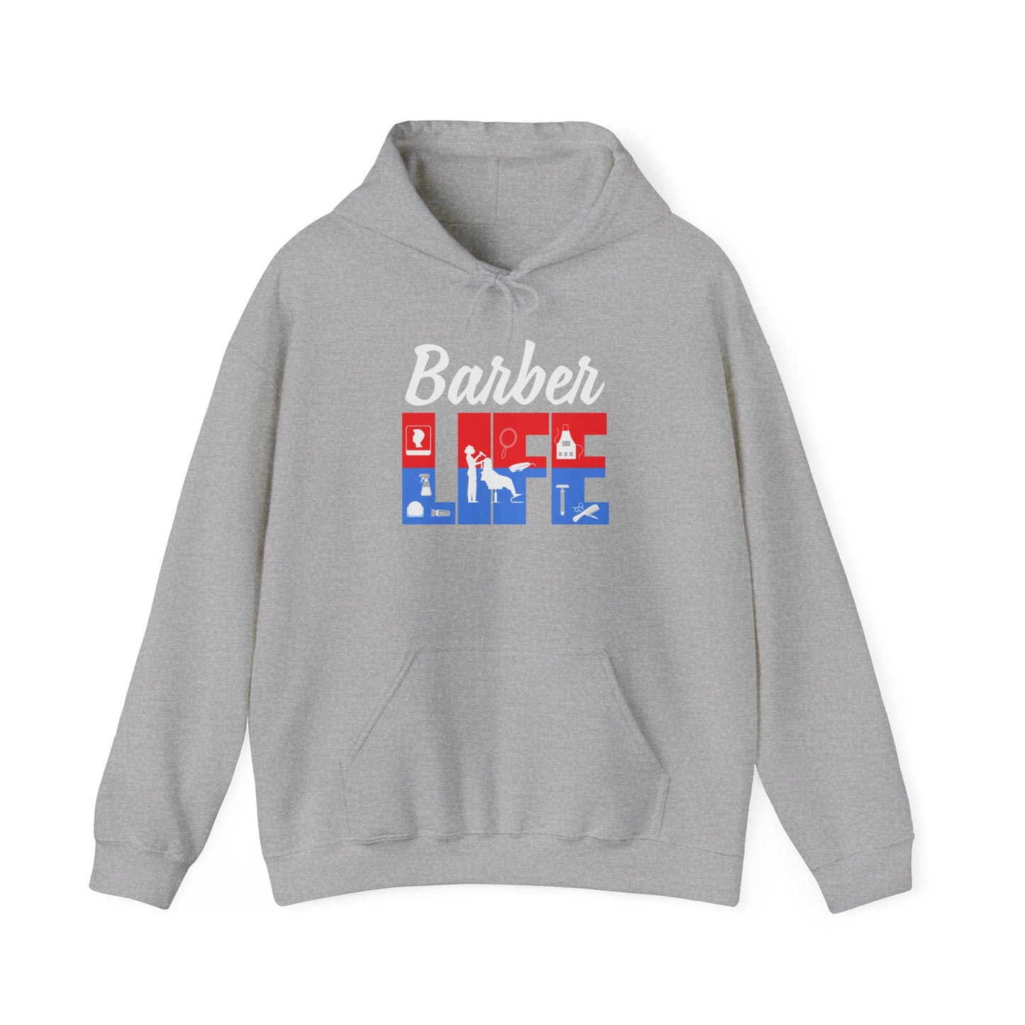 Hooded Sweatshirt Barber Life Design