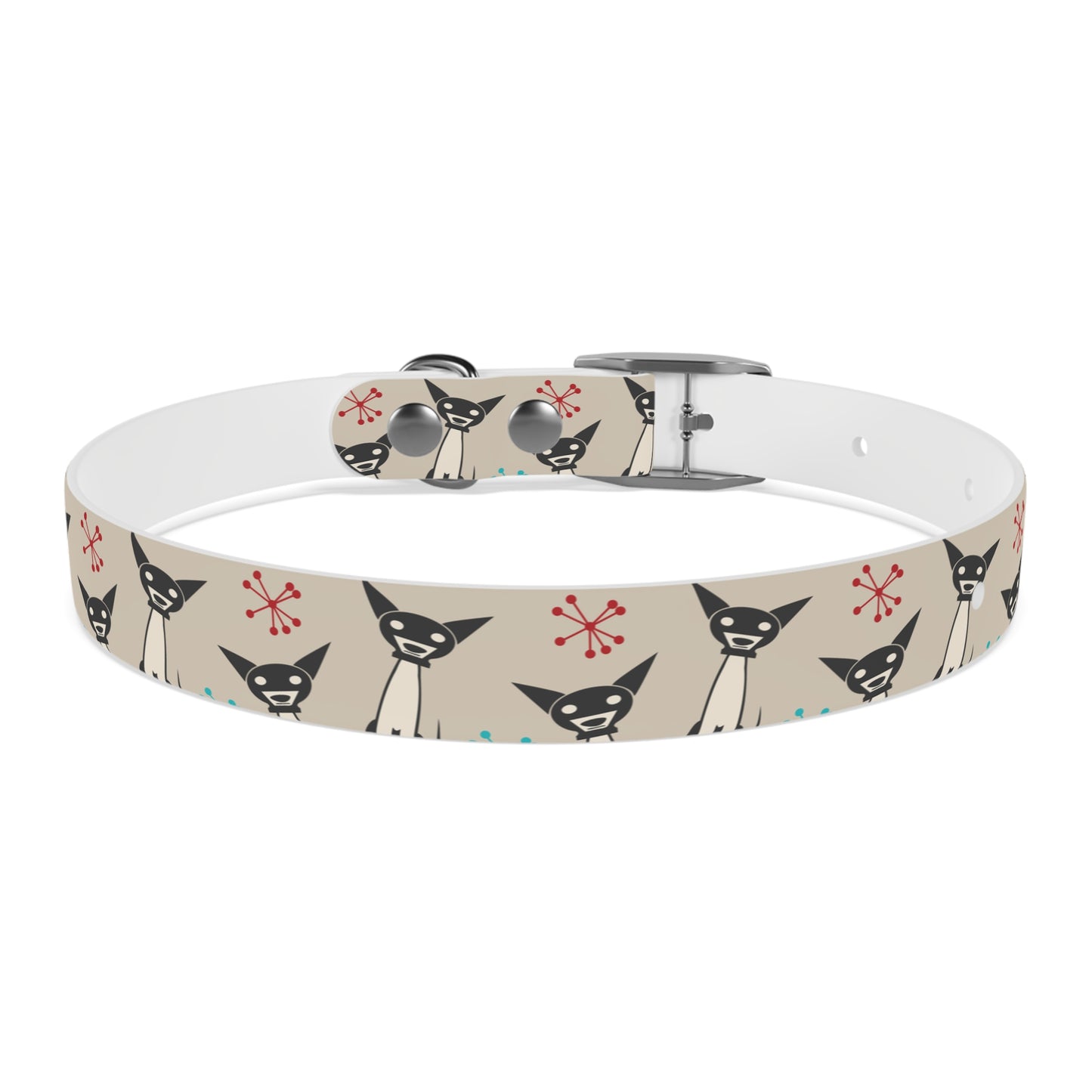 Collar Bandana Dog Collar with Atomic, Cat, Beige Design