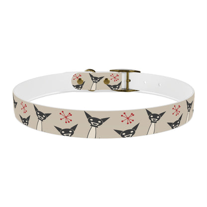 Collar Bandana Dog Collar with Atomic, Cat, Beige Design