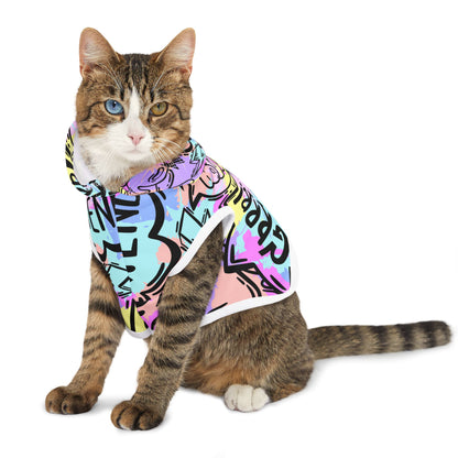 Graffiti Pet Hoodie in Bright Colors