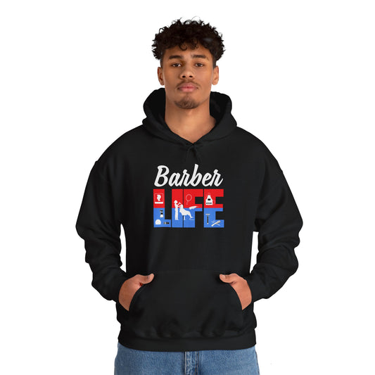 Hooded Sweatshirt Barber Life Design