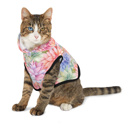 Rainbow Pet Hoodie with Dahlia Design