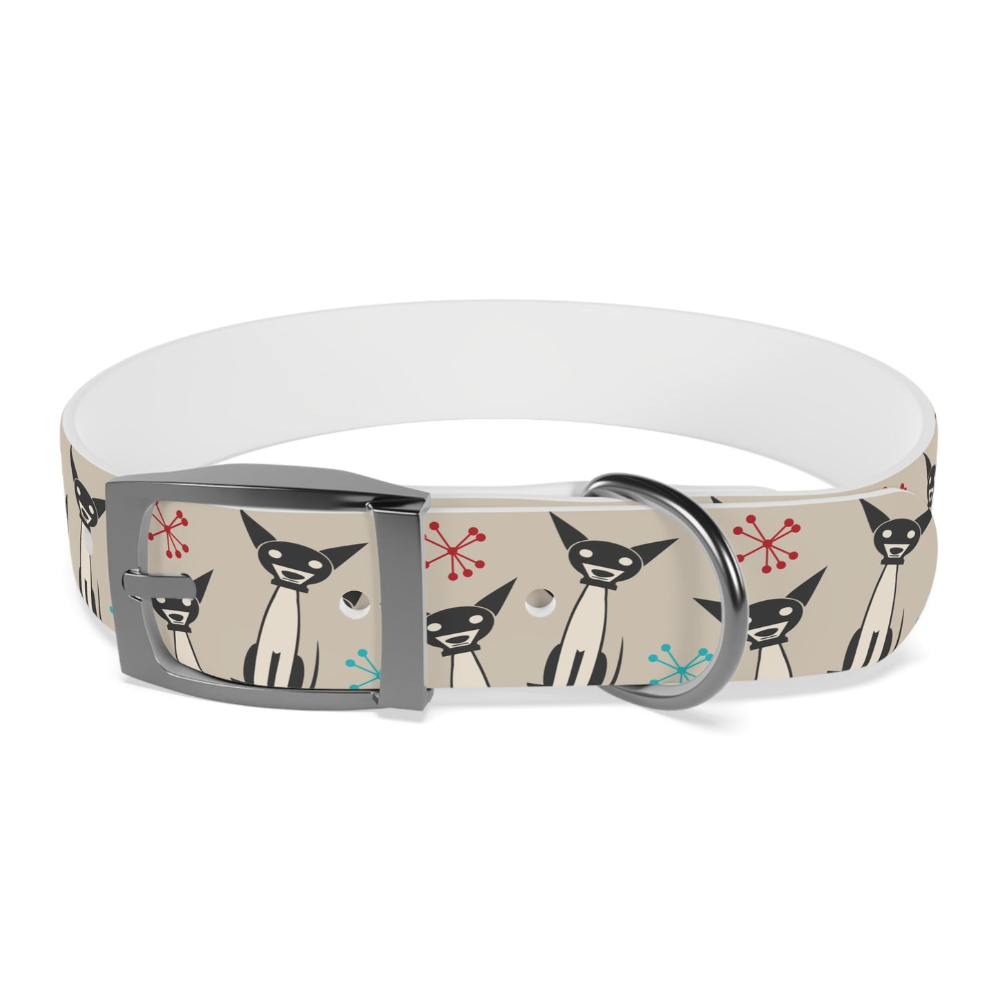 Collar Bandana Dog Collar with Atomic, Cat, Beige Design