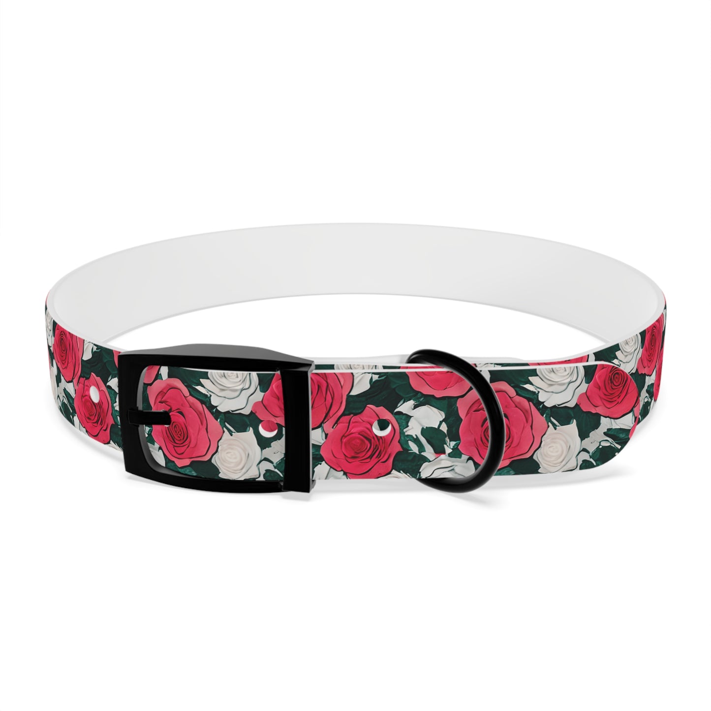 Dog Collar Red Rose Garden Design