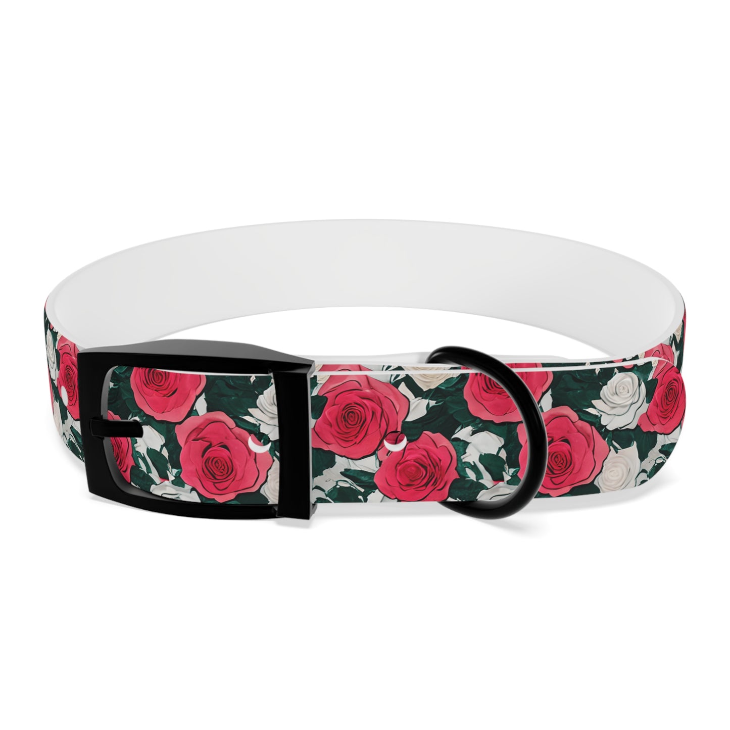 Dog Collar Red Rose Garden Design