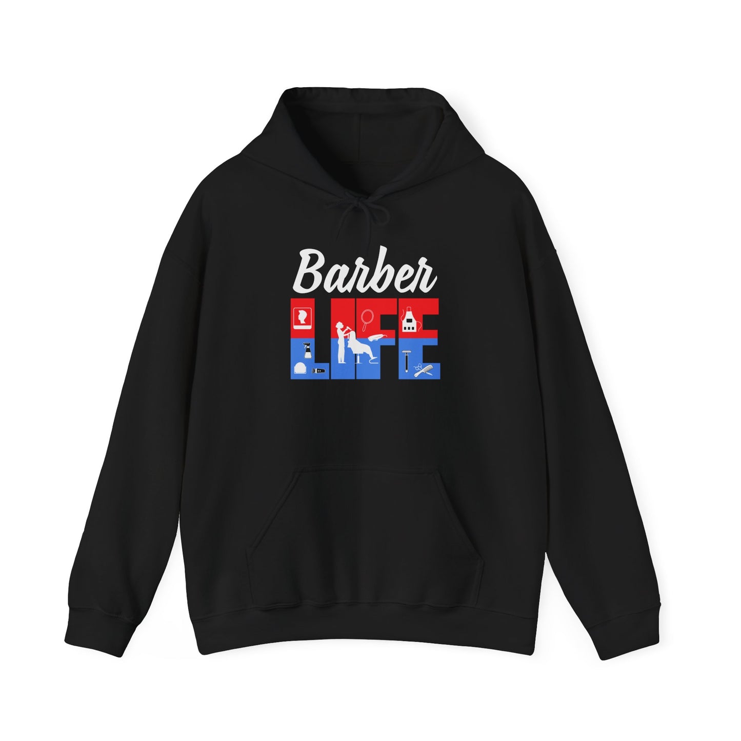 Hooded Sweatshirt Barber Life Design