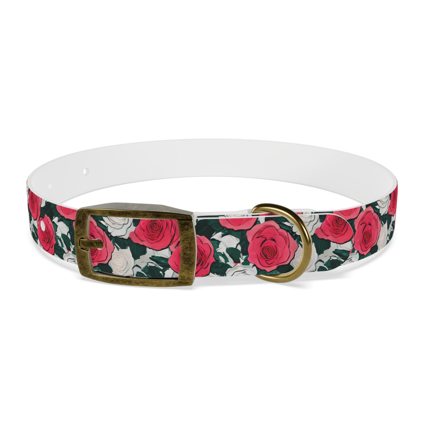 Dog Collar Red Rose Garden Design