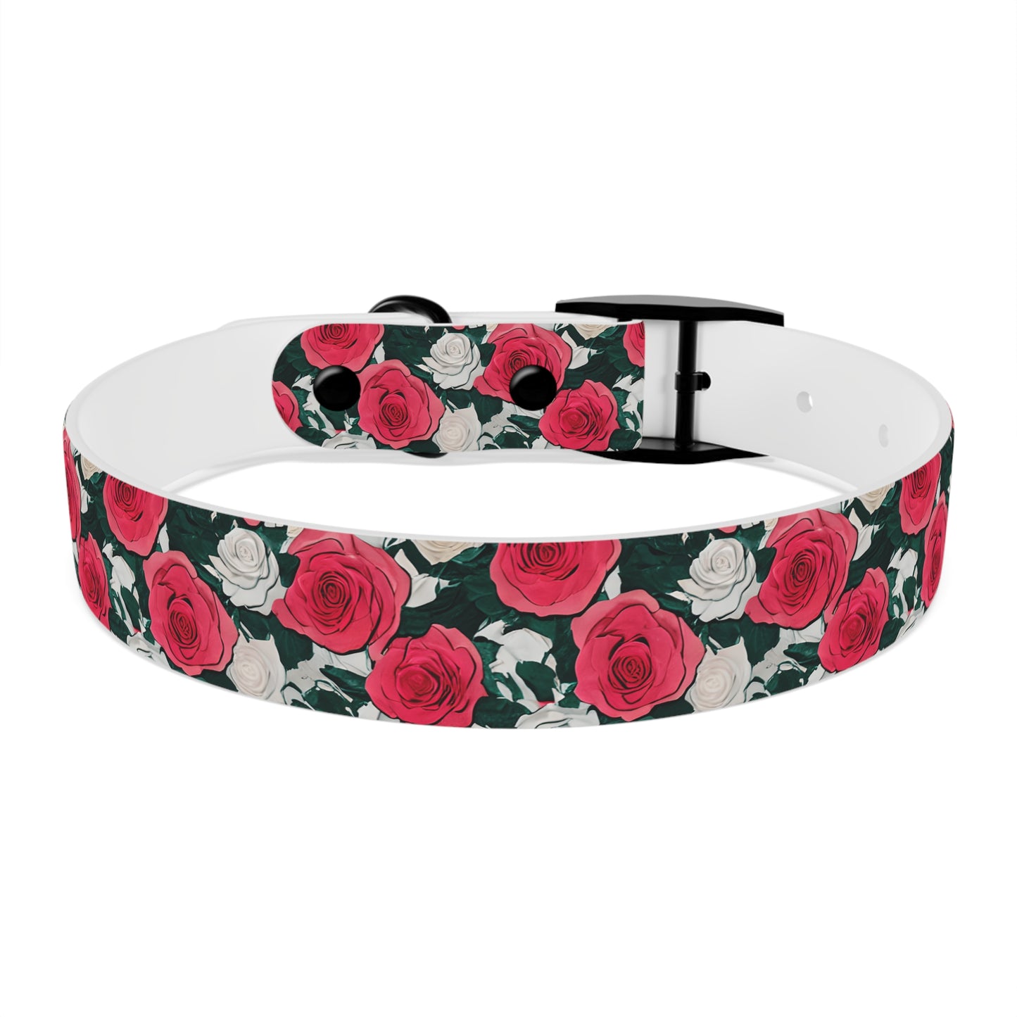 Dog Collar Red Rose Garden Design