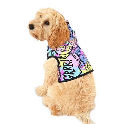 Graffiti Pet Hoodie in Bright Colors