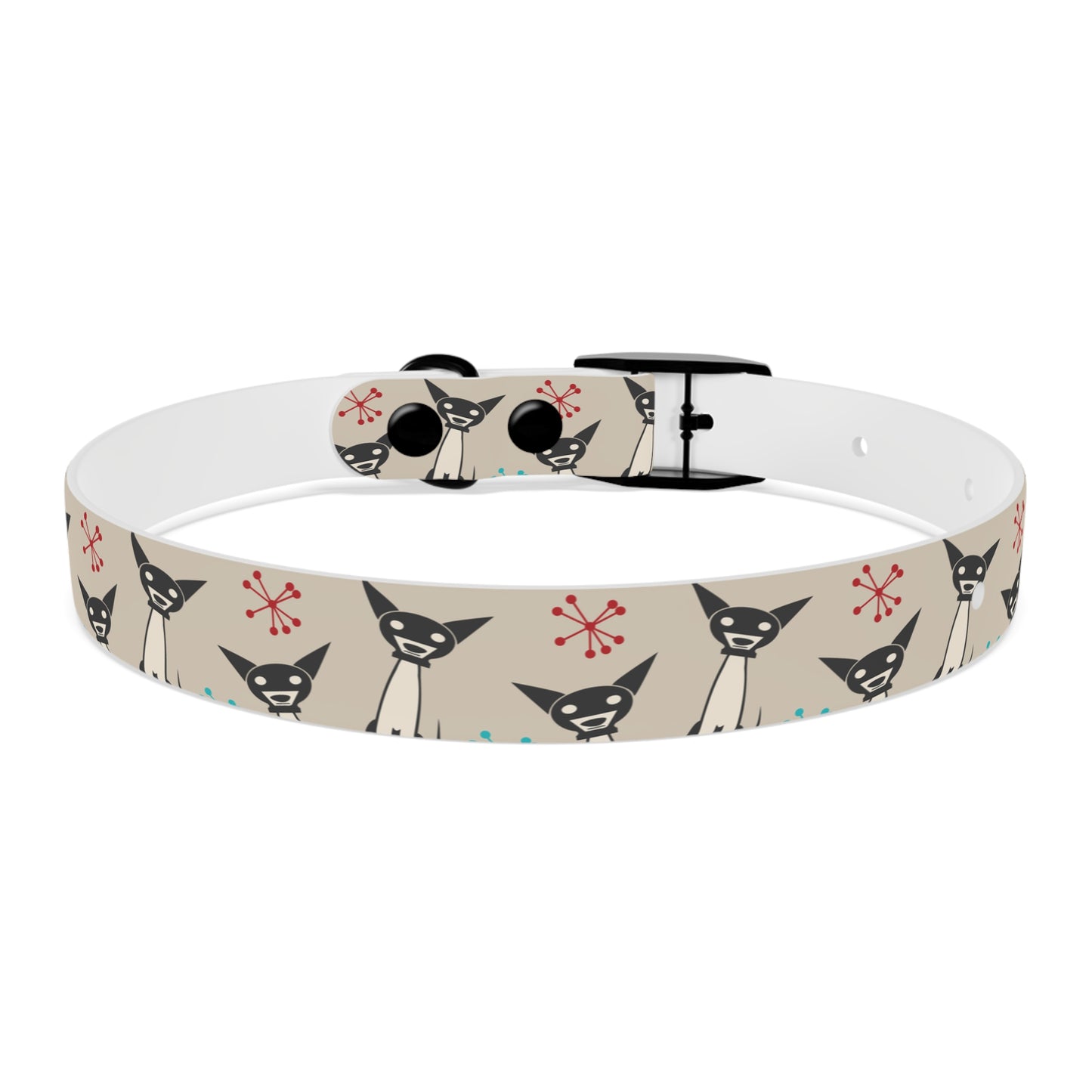 Collar Bandana Dog Collar with Atomic, Cat, Beige Design