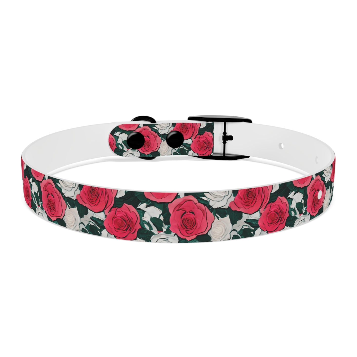 Dog Collar Red Rose Garden Design