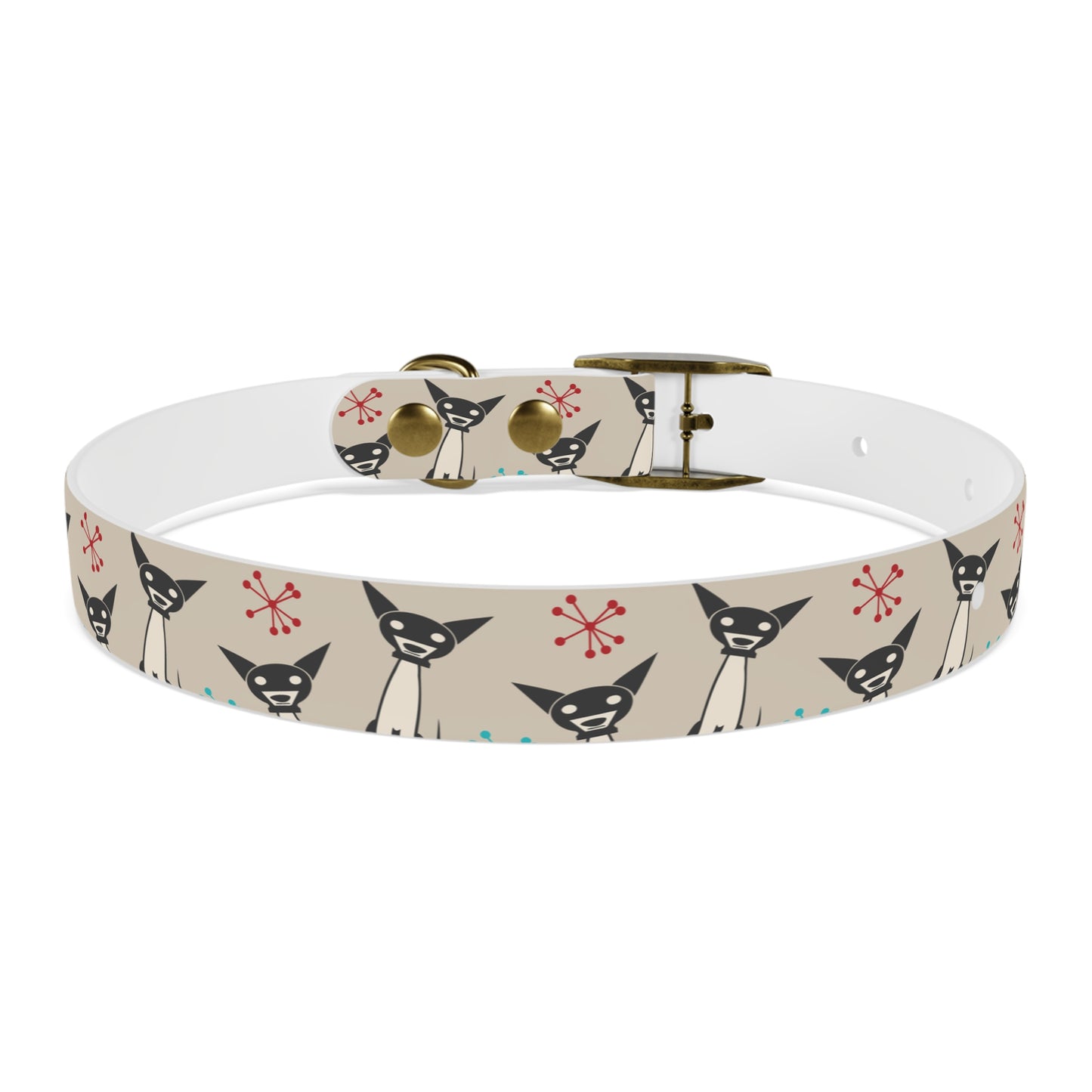 Collar Bandana Dog Collar with Atomic, Cat, Beige Design