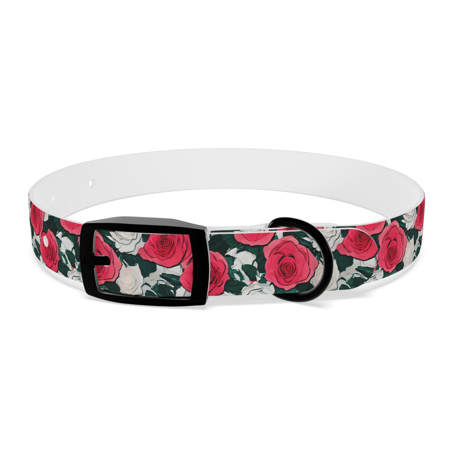 Dog Collar Red Rose Garden Design