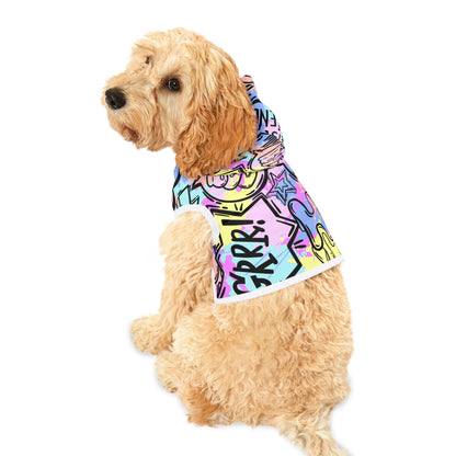 Graffiti Pet Hoodie in Bright Colors