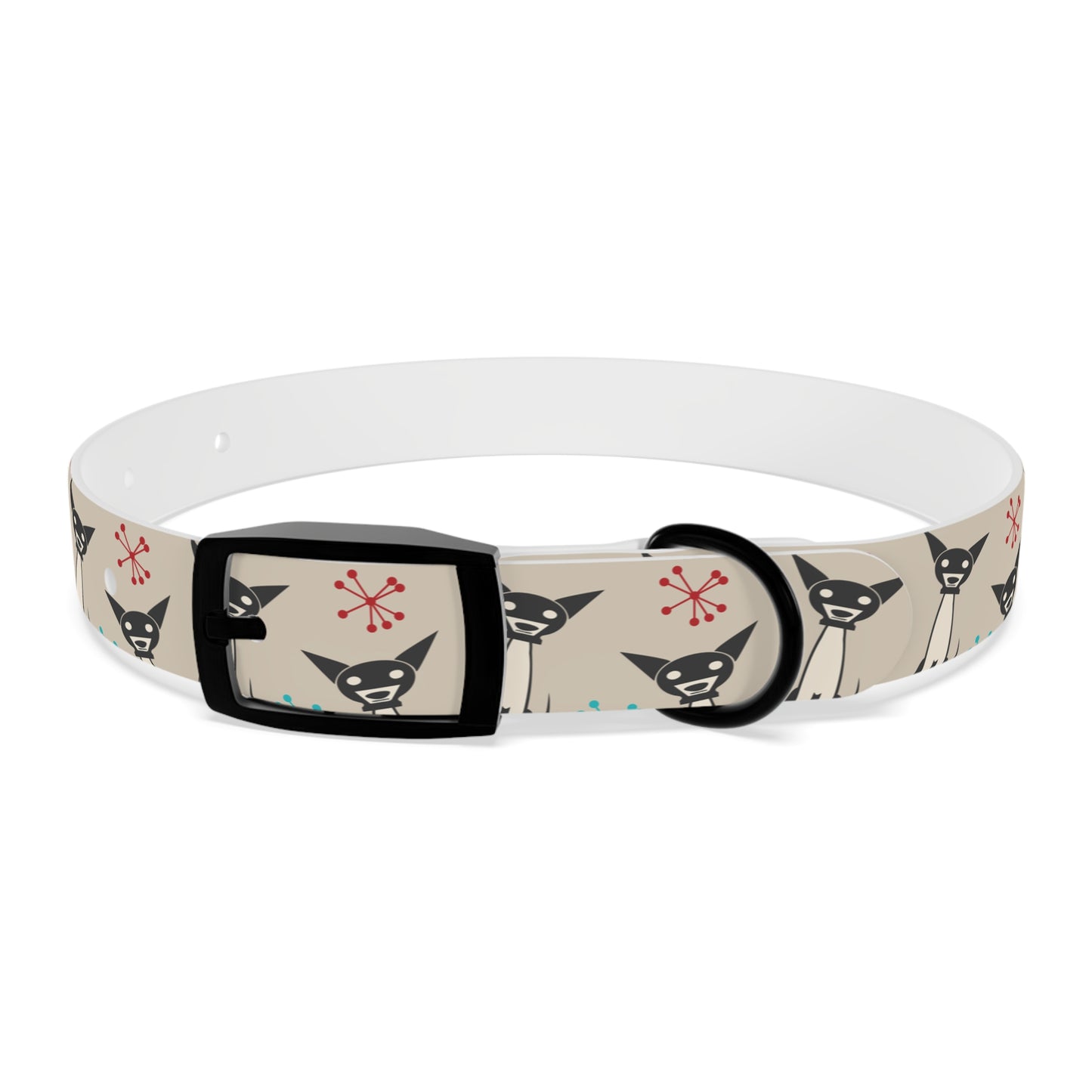 Collar Bandana Dog Collar with Atomic, Cat, Beige Design