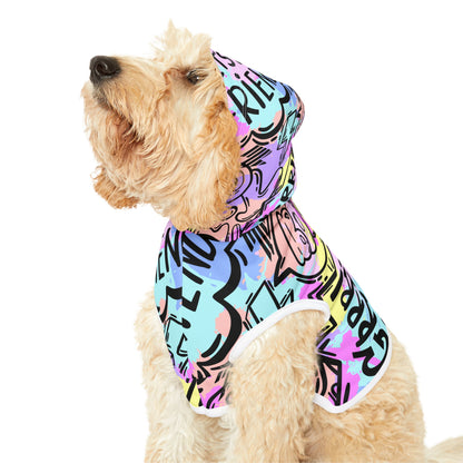 Graffiti Pet Hoodie in Bright Colors