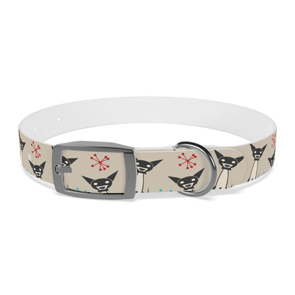 Collar Bandana Dog Collar with Atomic, Cat, Beige Design