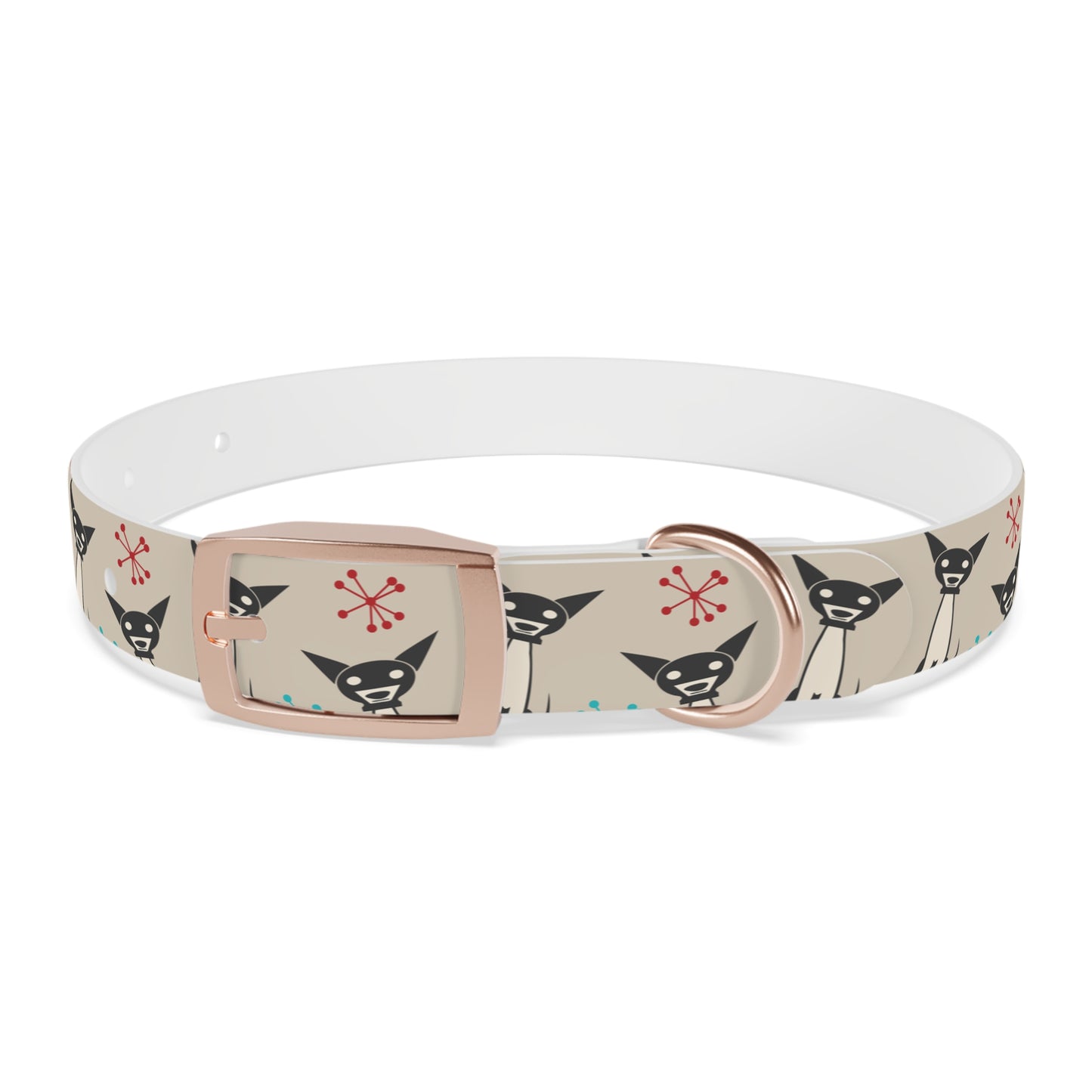 Collar Bandana Dog Collar with Atomic, Cat, Beige Design