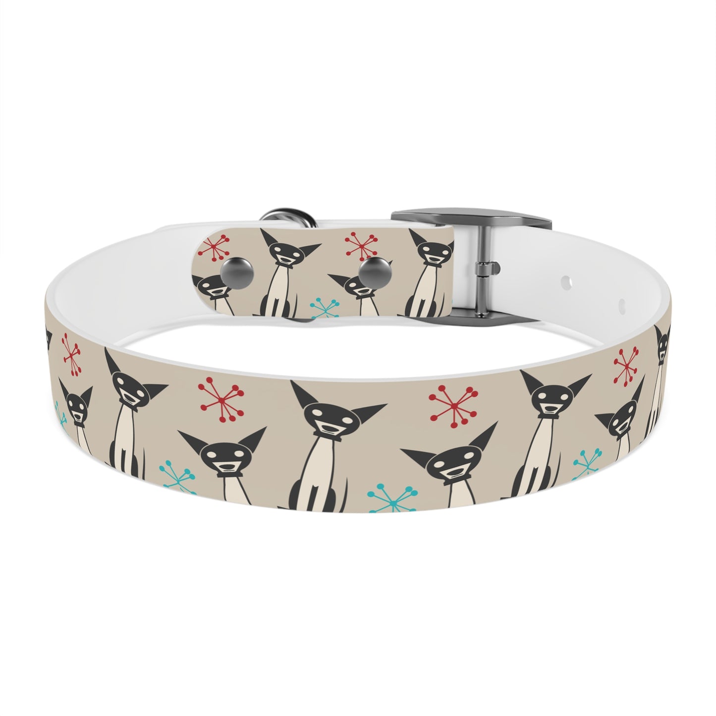 Collar Bandana Dog Collar with Atomic, Cat, Beige Design