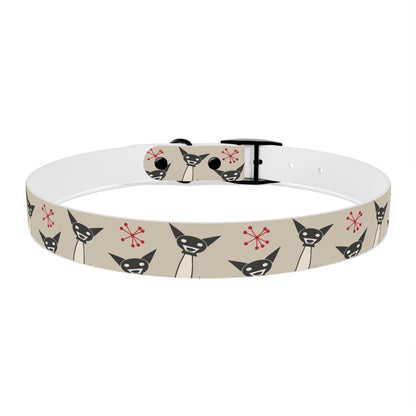 Collar Bandana Dog Collar with Atomic, Cat, Beige Design