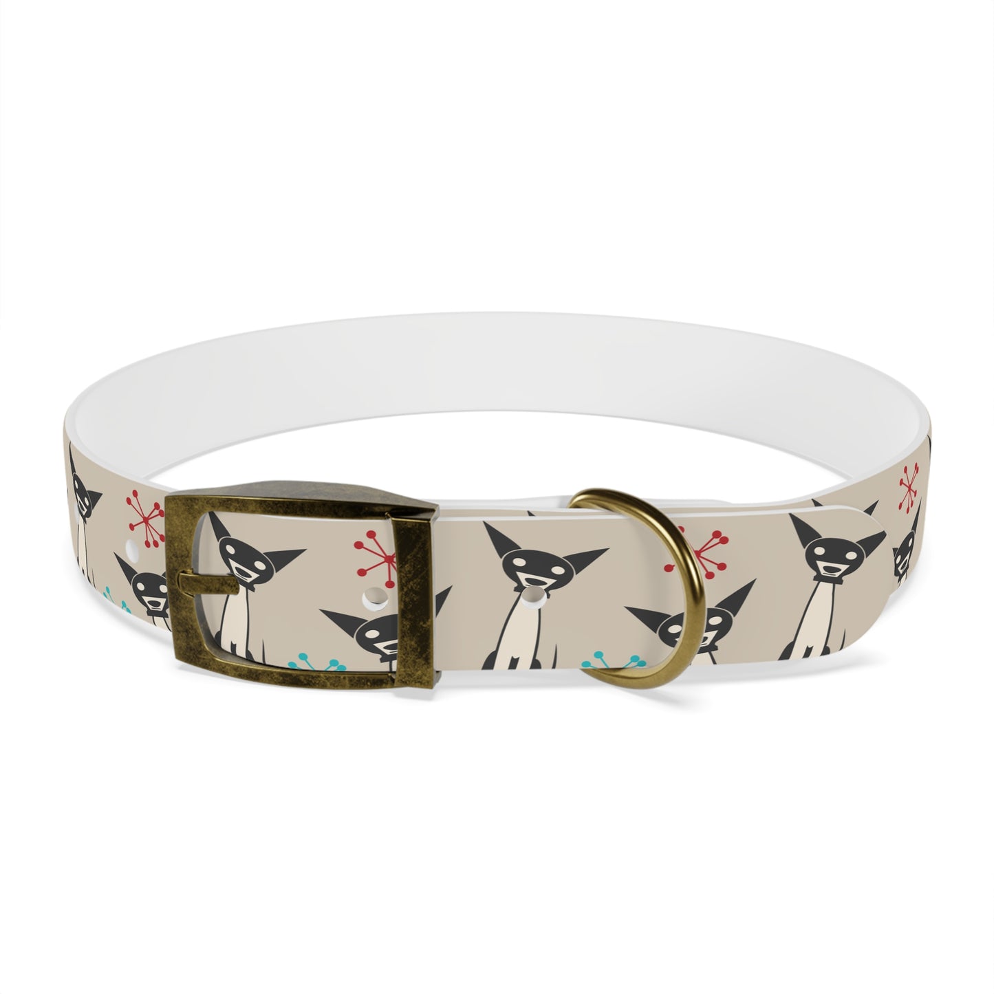 Collar Bandana Dog Collar with Atomic, Cat, Beige Design