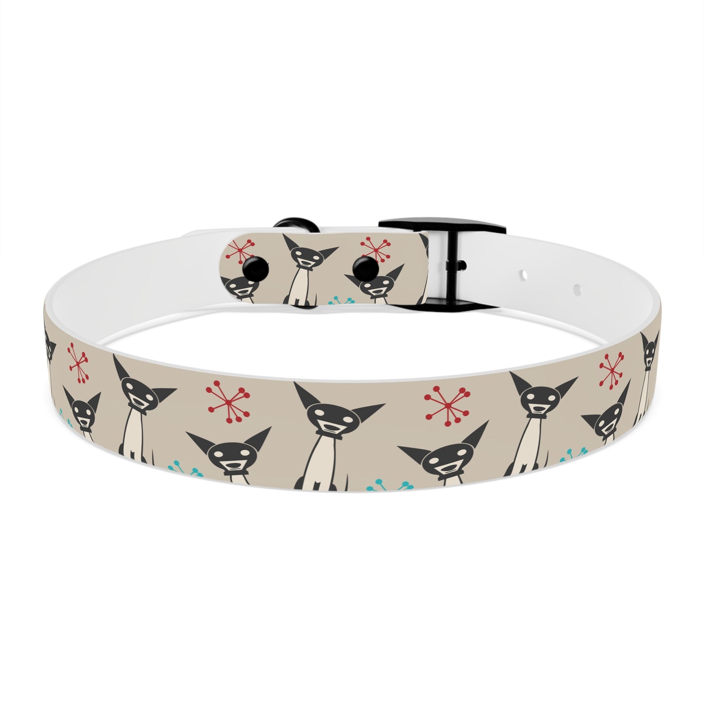 Collar Bandana Dog Collar with Atomic, Cat, Beige Design