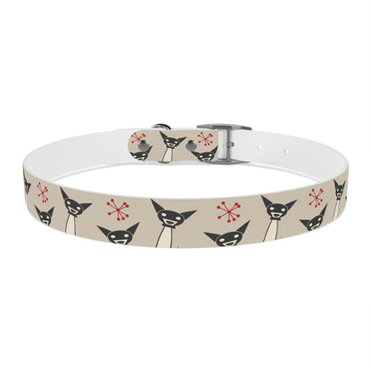 Collar Bandana Dog Collar with Atomic, Cat, Beige Design