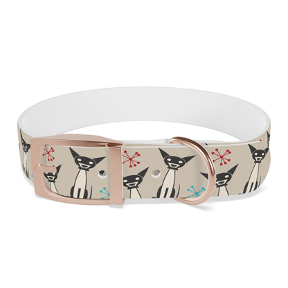 Collar Bandana Dog Collar with Atomic, Cat, Beige Design